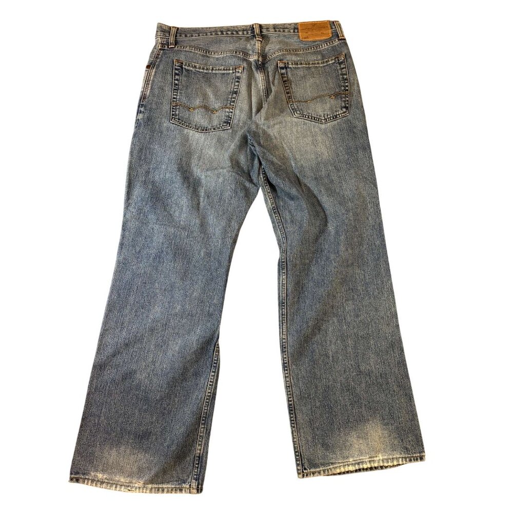Mens American Eagle Loose Baggy Fit Faded Blue Denim Jeans Casual Pants 33X30